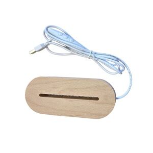 Multicolour LED Beech Wood Light Base | USB Acrylic Display Stand